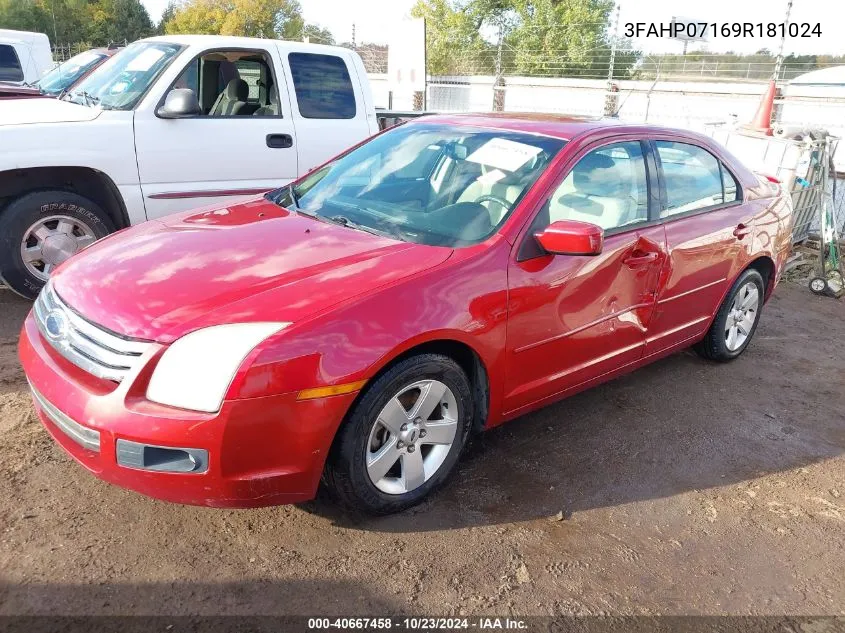 3FAHP07169R181024 2009 Ford Fusion Se