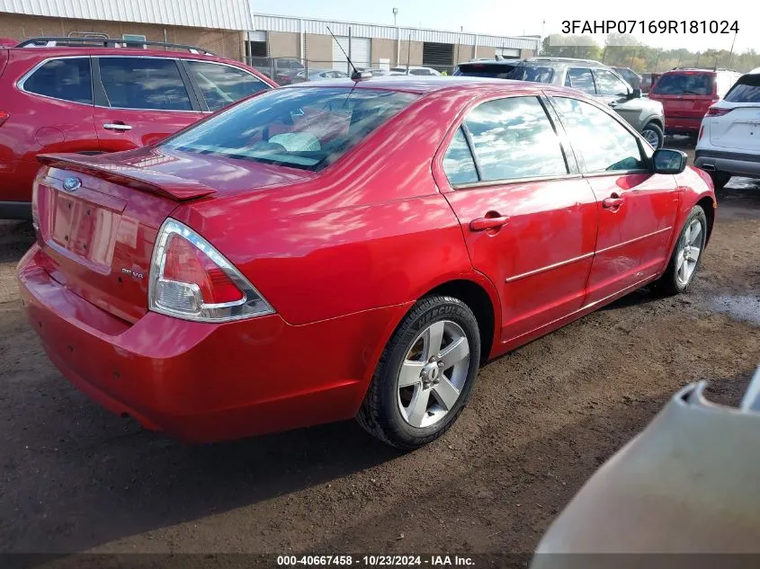 3FAHP07169R181024 2009 Ford Fusion Se