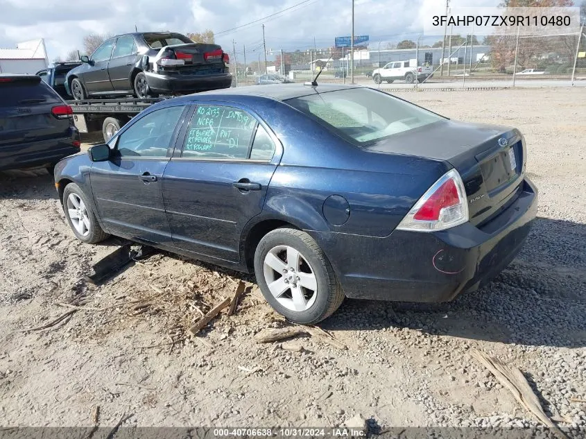 2009 Ford Fusion Se VIN: 3FAHP07ZX9R110480 Lot: 40706638