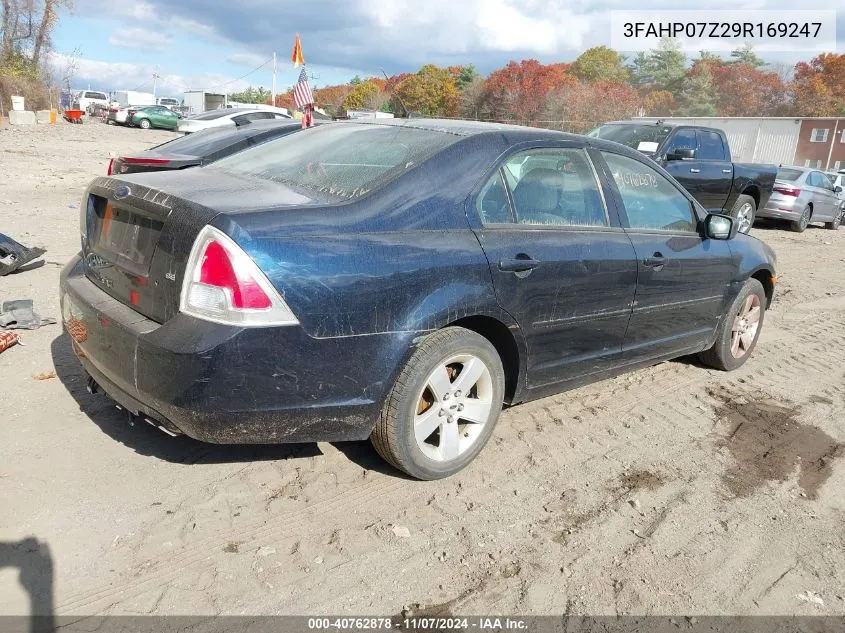 2009 Ford Fusion Se VIN: 3FAHP07Z29R169247 Lot: 40762878