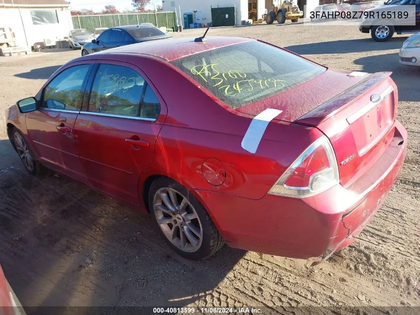 2009 Ford Fusion Sel VIN: 3FAHP08Z79R165189 Lot: 40813599