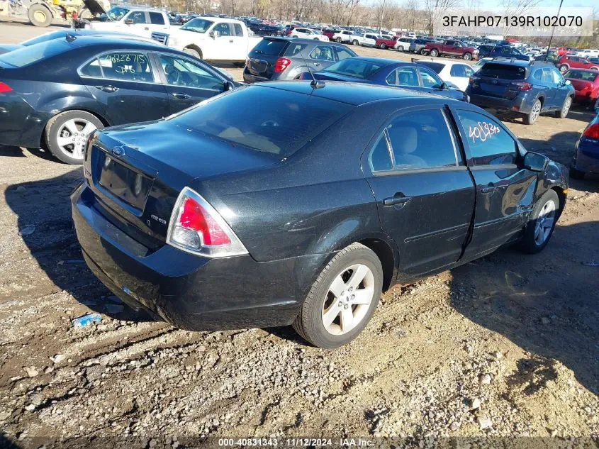 2009 Ford Fusion Se VIN: 3FAHP07139R102070 Lot: 40831343