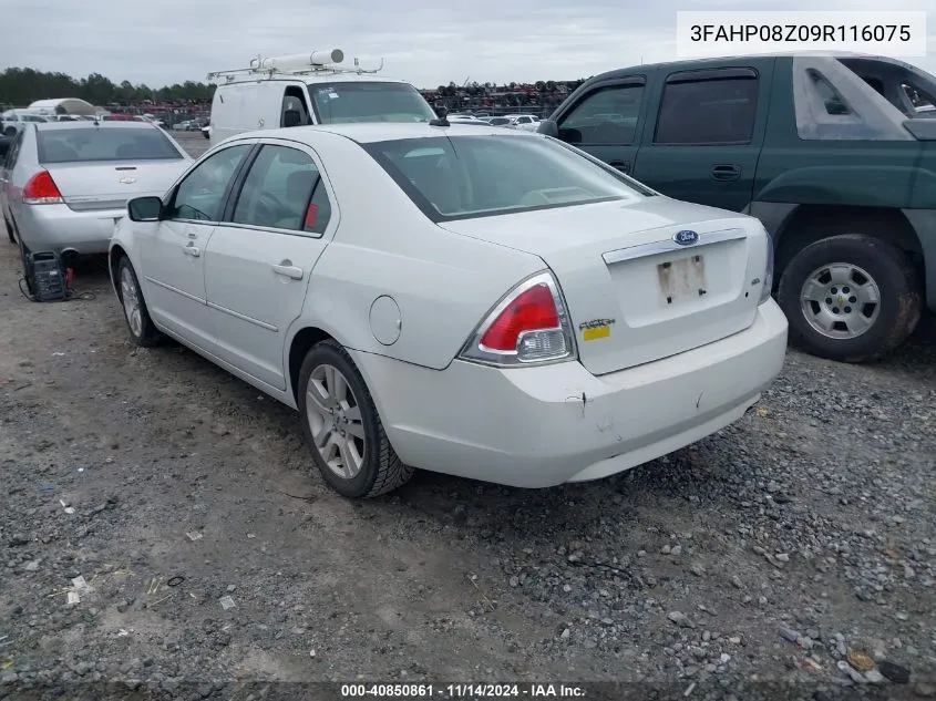 2009 Ford Fusion Sel VIN: 3FAHP08Z09R116075 Lot: 40850861