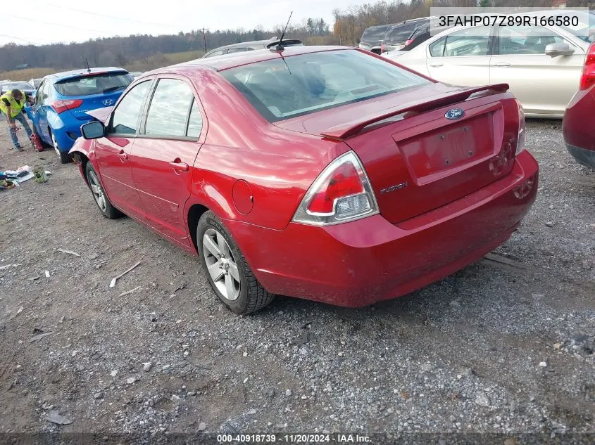 2009 Ford Fusion Se VIN: 3FAHP07Z89R166580 Lot: 40918739