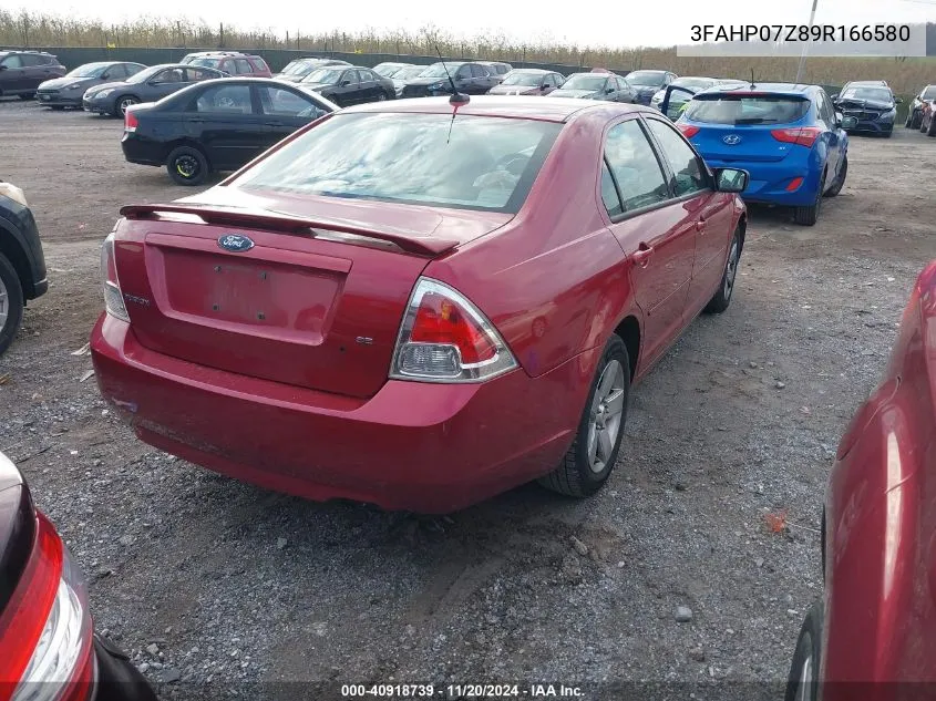 2009 Ford Fusion Se VIN: 3FAHP07Z89R166580 Lot: 40918739