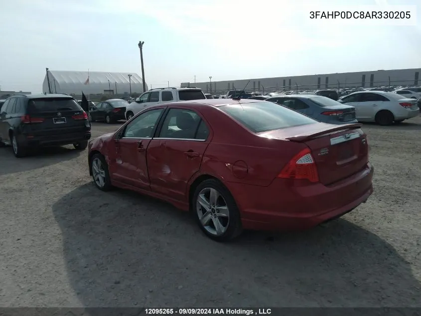 2010 Ford Fusion Sport VIN: 3FAHP0DC8AR330205 Lot: 12095265