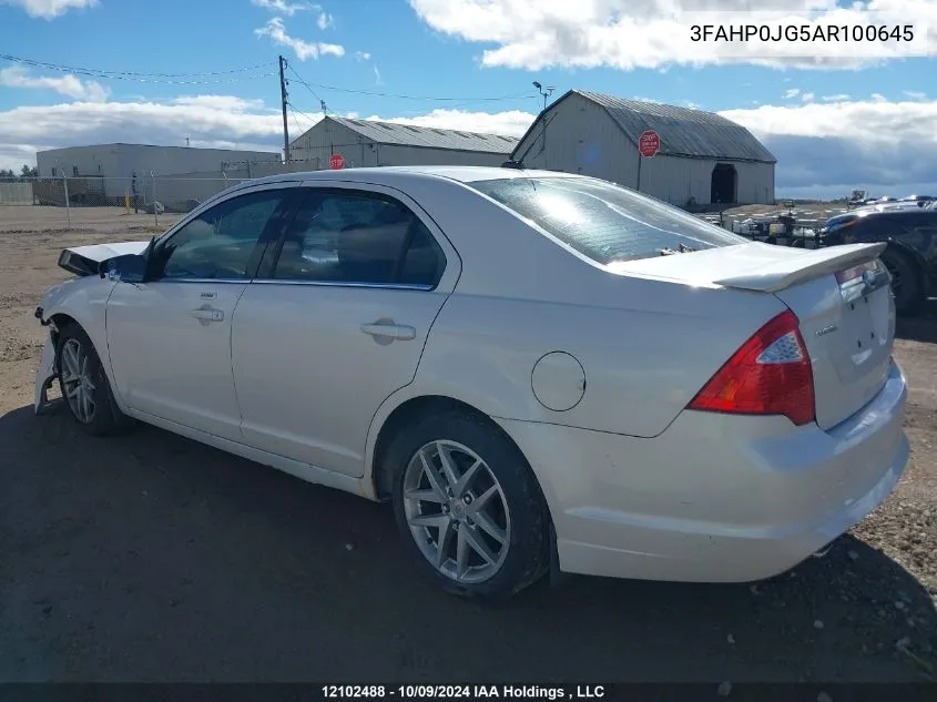 2010 Ford Fusion VIN: 3FAHP0JG5AR100645 Lot: 12102488