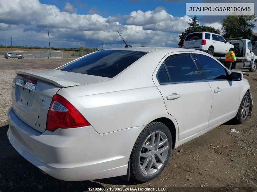 2010 Ford Fusion VIN: 3FAHP0JG5AR100645 Lot: 12102488