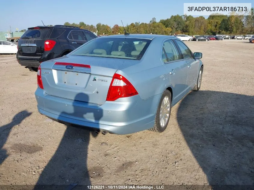 2010 Ford Fusion Hybrid VIN: 3FADP0L37AR186713 Lot: 12126221