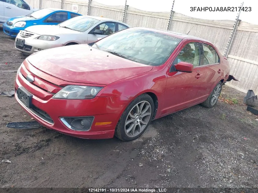 2010 Ford Fusion Sel VIN: 3FAHP0JA8AR217423 Lot: 12142191