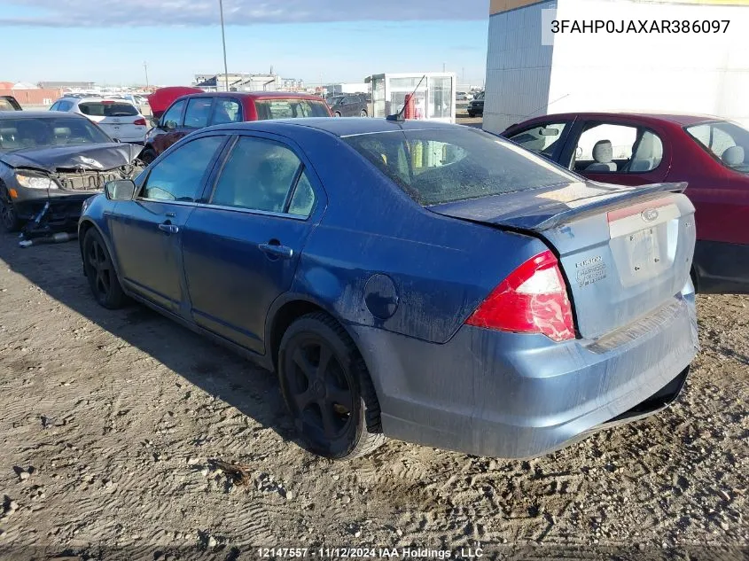 2010 Ford Fusion Sel VIN: 3FAHP0JAXAR386097 Lot: 12147557