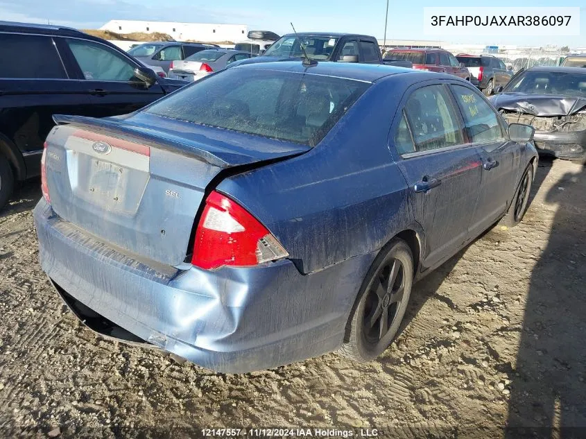 2010 Ford Fusion Sel VIN: 3FAHP0JAXAR386097 Lot: 12147557