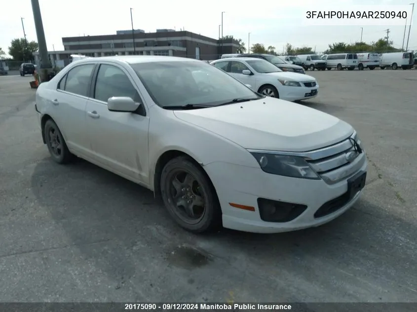 3FAHP0HA9AR250940 2010 Ford Fusion Se