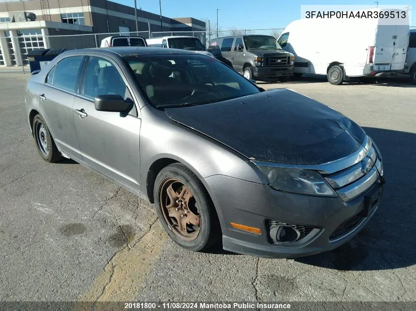 2010 Ford Fusion Se VIN: 3FAHP0HA4AR369513 Lot: 20181800