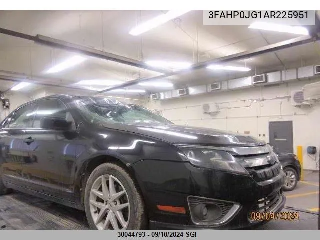 2010 Ford Fusion Sel VIN: 3FAHP0JG1AR225951 Lot: 30044793