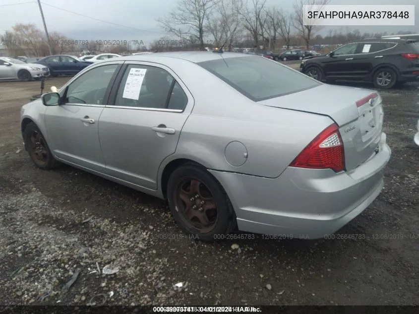 2010 Ford Fusion Se VIN: 3FAHP0HA9AR378448 Lot: 39073741