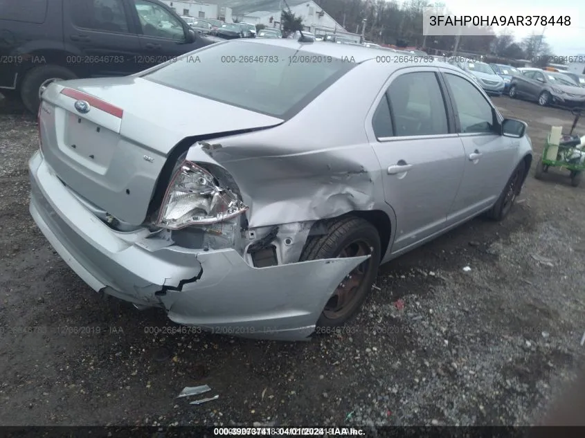 2010 Ford Fusion Se VIN: 3FAHP0HA9AR378448 Lot: 39073741