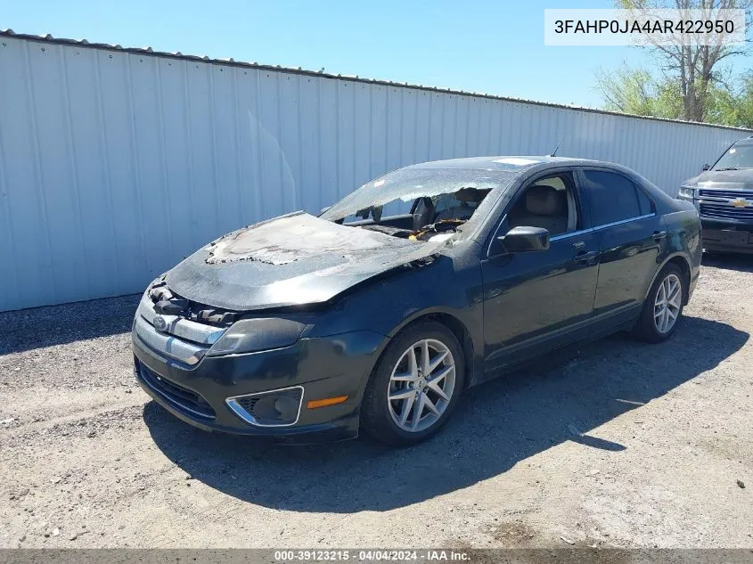 2010 Ford Fusion Sel VIN: 3FAHP0JA4AR422950 Lot: 39123215