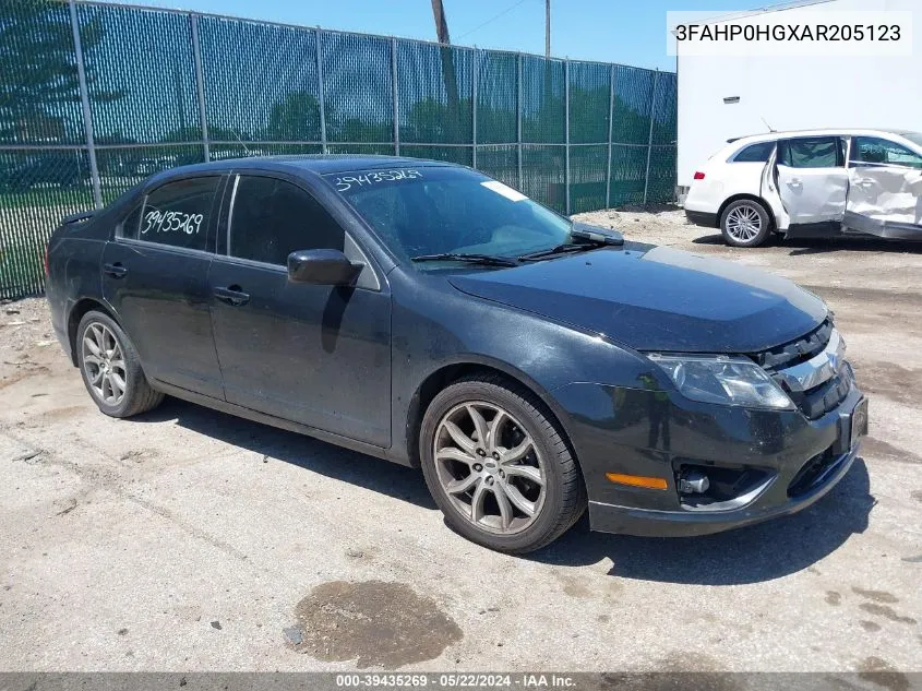 2010 Ford Fusion Se VIN: 3FAHP0HGXAR205123 Lot: 39435269