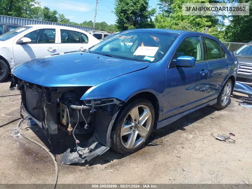 2010 Ford Fusion Sport VIN: 3FAHP0KC0AR182862 Lot: 39538699