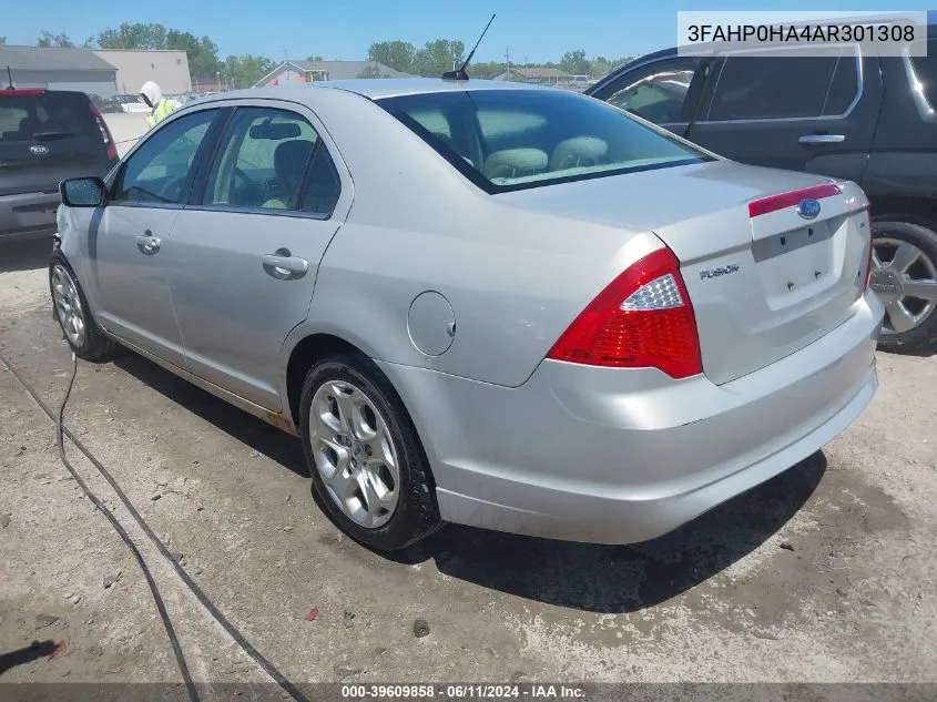 2010 Ford Fusion Se VIN: 3FAHP0HA4AR301308 Lot: 39609858