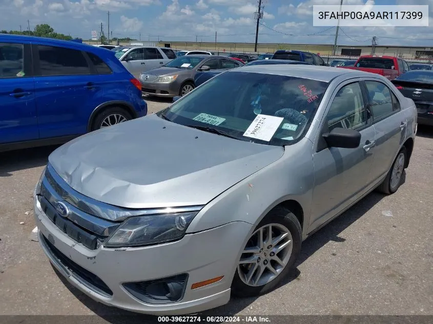 2010 Ford Fusion S VIN: 3FAHP0GA9AR117399 Lot: 39627274