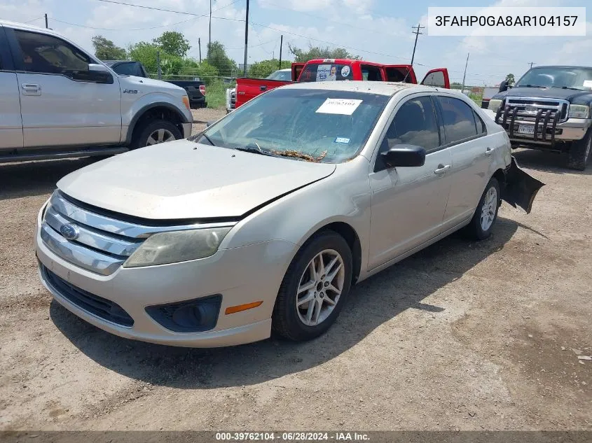 2010 Ford Fusion S VIN: 3FAHP0GA8AR104157 Lot: 39762104