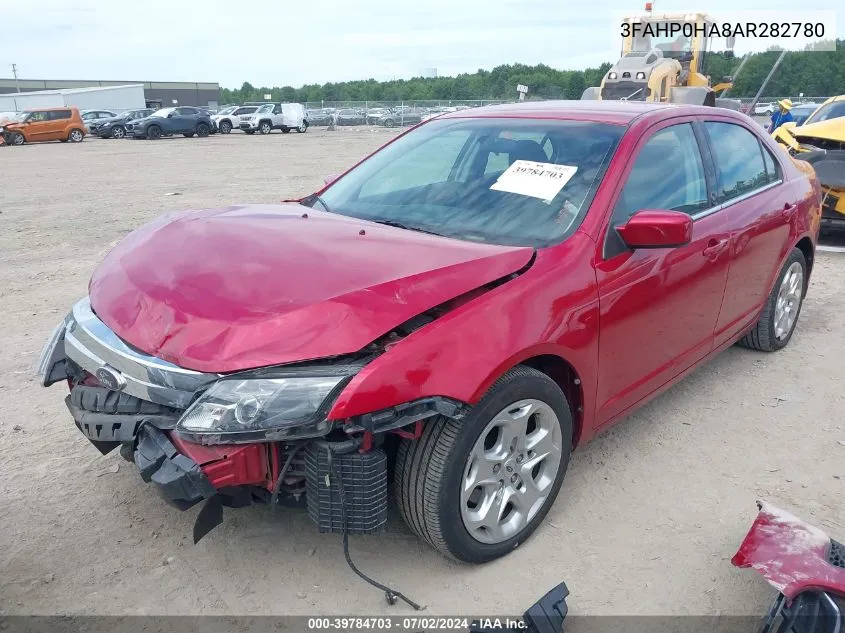 2010 Ford Fusion Se VIN: 3FAHP0HA8AR282780 Lot: 39784703