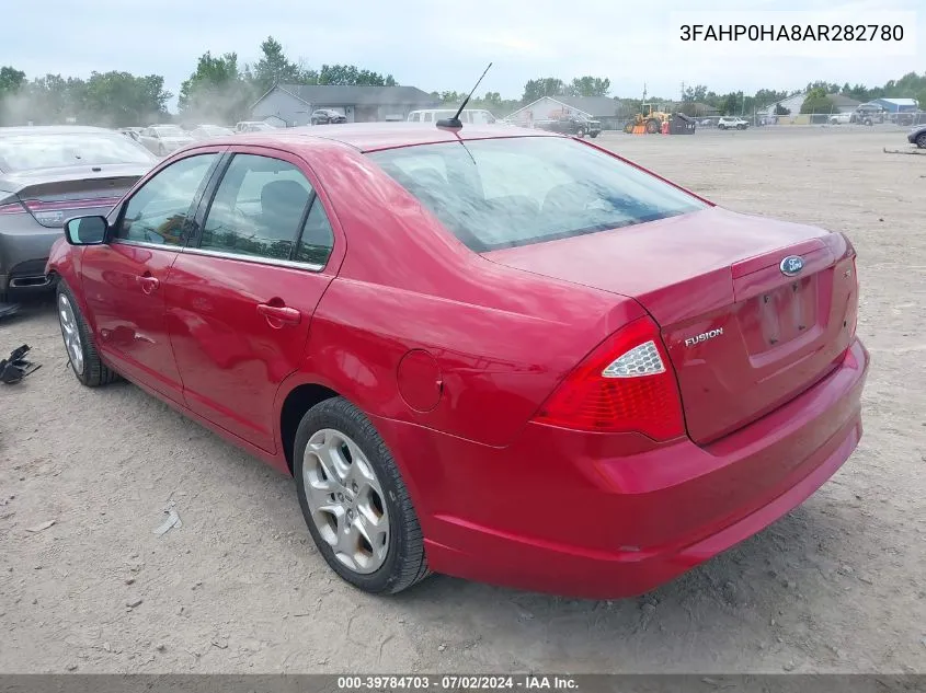 2010 Ford Fusion Se VIN: 3FAHP0HA8AR282780 Lot: 39784703