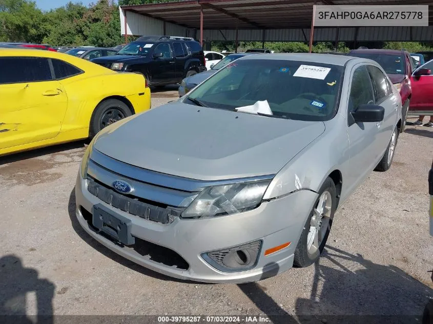 3FAHP0GA6AR275778 2010 Ford Fusion S