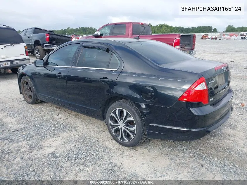 2010 Ford Fusion Se VIN: 3FAHP0HA3AR165124 Lot: 39826980