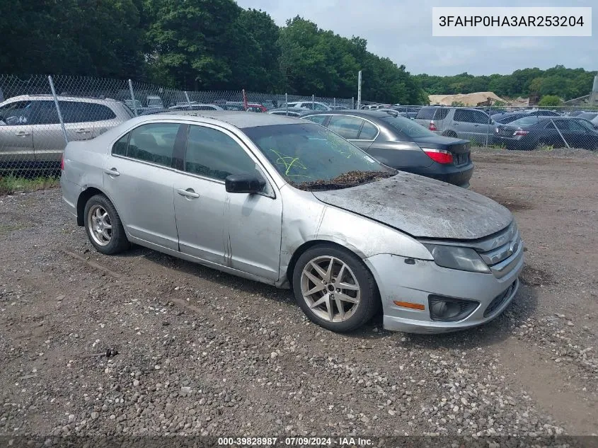 2010 Ford Fusion Se VIN: 3FAHP0HA3AR253204 Lot: 39828987