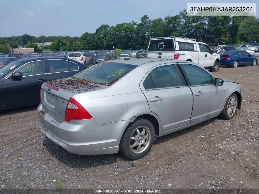 2010 Ford Fusion Se VIN: 3FAHP0HA3AR253204 Lot: 39828987