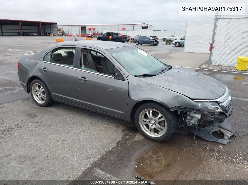 2010 Ford Fusion Se VIN: 3FAHP0HA9AR175317 Lot: 39834798