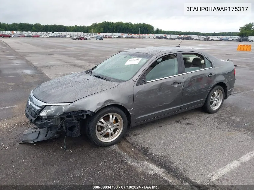 2010 Ford Fusion Se VIN: 3FAHP0HA9AR175317 Lot: 39834798