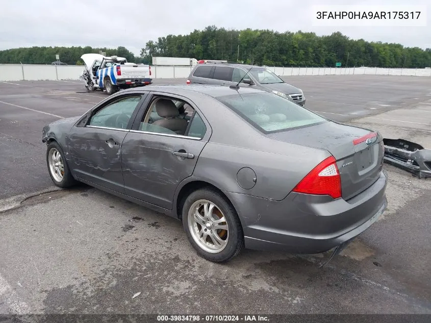 2010 Ford Fusion Se VIN: 3FAHP0HA9AR175317 Lot: 39834798