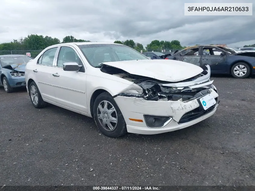 2010 Ford Fusion Sel VIN: 3FAHP0JA6AR210633 Lot: 39844337