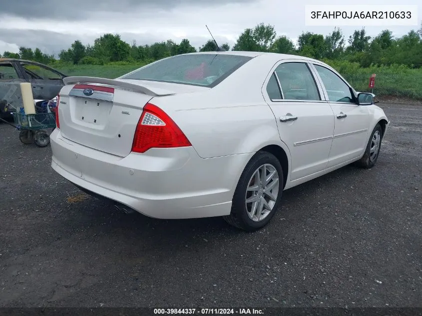 2010 Ford Fusion Sel VIN: 3FAHP0JA6AR210633 Lot: 39844337