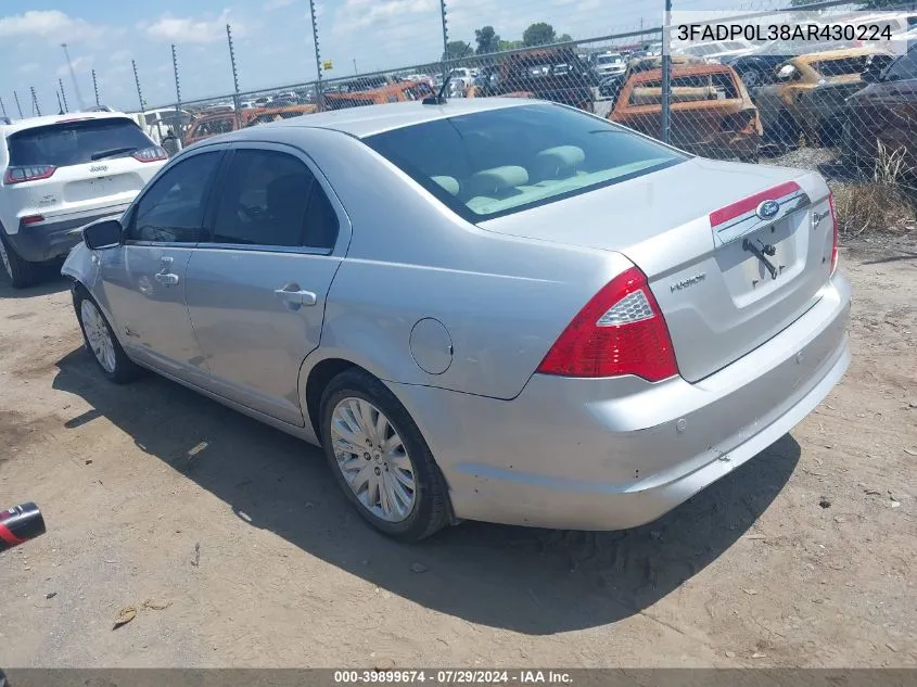 2010 Ford Fusion Hybrid VIN: 3FADP0L38AR430224 Lot: 39899674