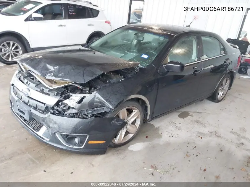 2010 Ford Fusion Sport VIN: 3FAHP0DC6AR186721 Lot: 39922048