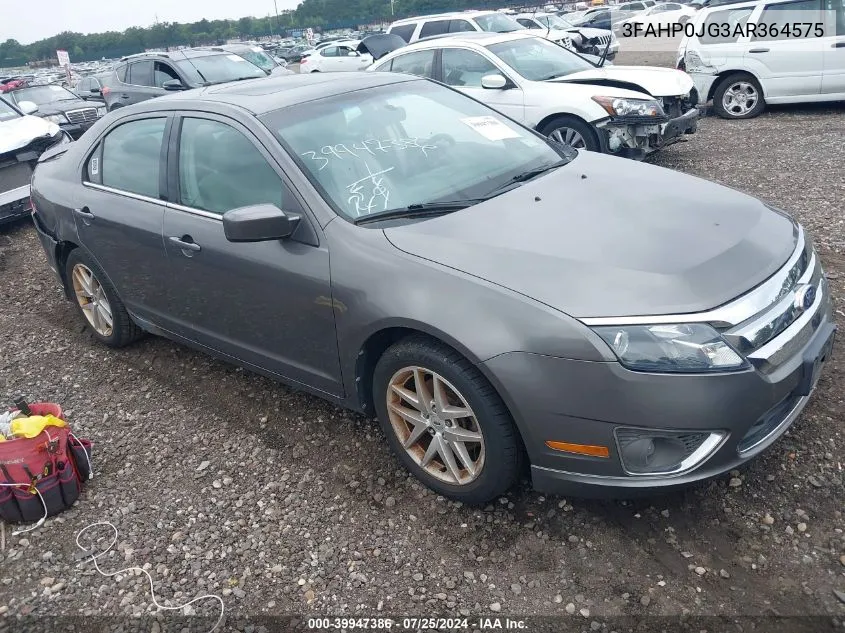 2010 Ford Fusion Sel VIN: 3FAHP0JG3AR364575 Lot: 39947386