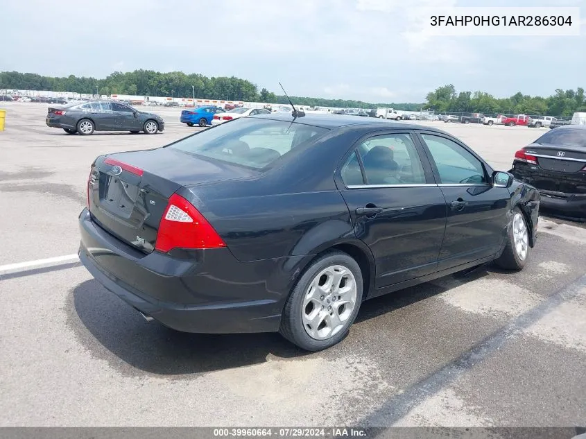 2010 Ford Fusion Se VIN: 3FAHP0HG1AR286304 Lot: 39960664