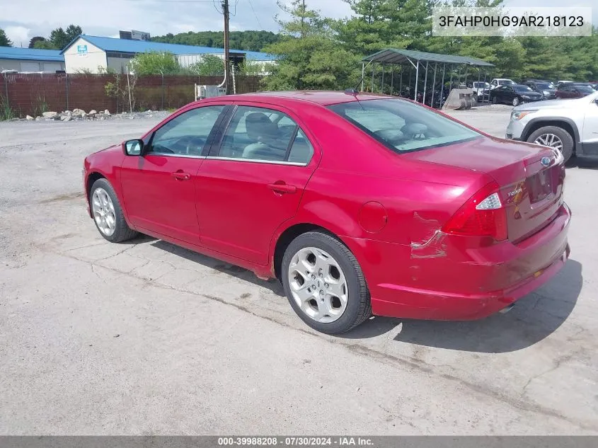 2010 Ford Fusion Se VIN: 3FAHP0HG9AR218123 Lot: 39988208