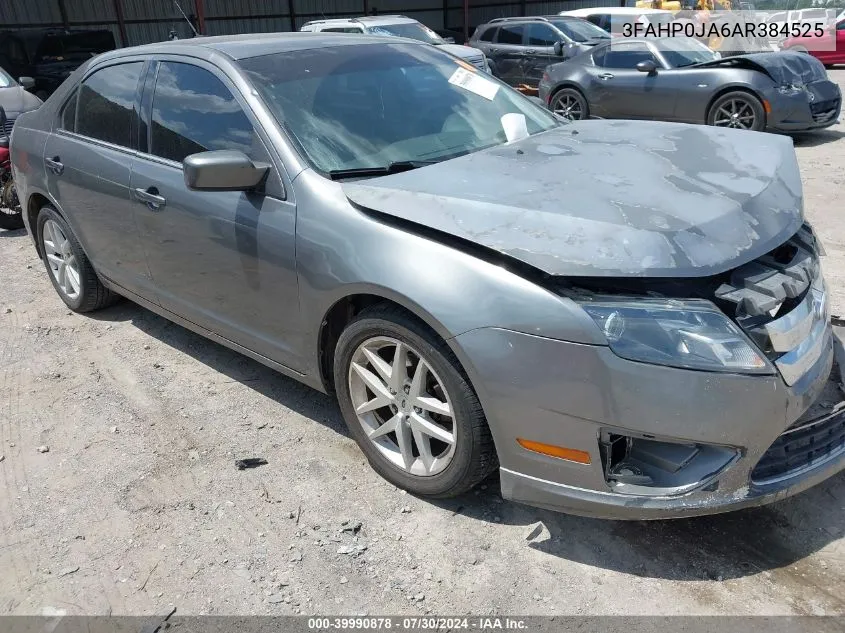 2010 Ford Fusion Sel VIN: 3FAHP0JA6AR384525 Lot: 39990878