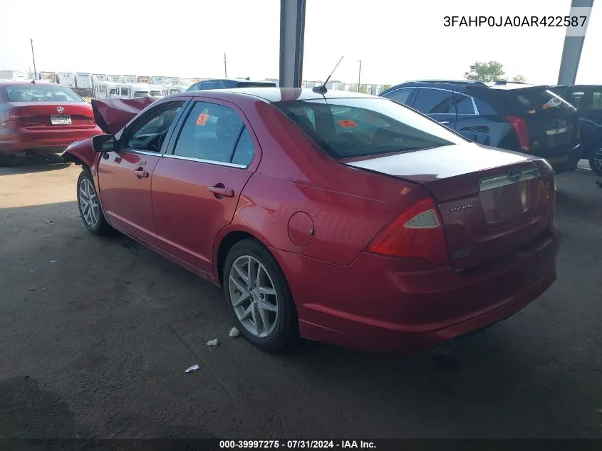 2010 Ford Fusion Sel VIN: 3FAHP0JA0AR422587 Lot: 39997275