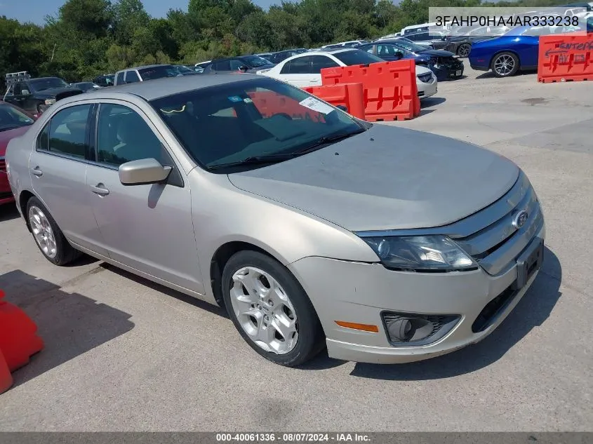 2010 Ford Fusion Se VIN: 3FAHP0HA4AR333238 Lot: 40061336