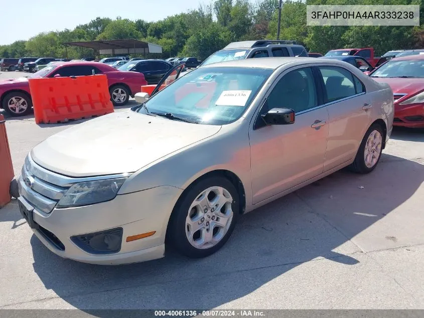 2010 Ford Fusion Se VIN: 3FAHP0HA4AR333238 Lot: 40061336