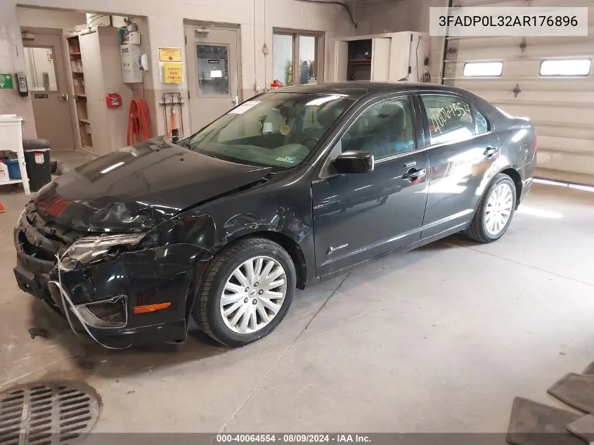 2010 Ford Fusion Hybrid VIN: 3FADP0L32AR176896 Lot: 40064554