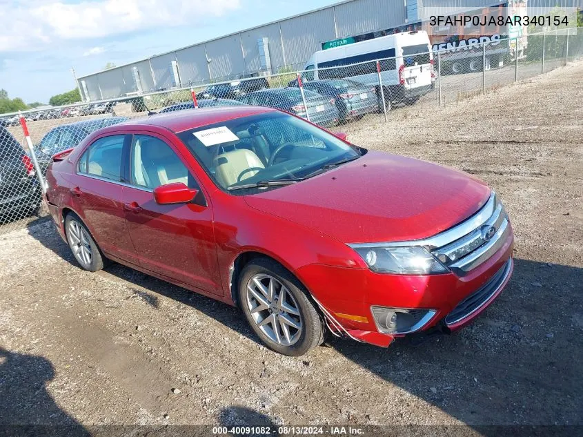 2010 Ford Fusion Sel VIN: 3FAHP0JA8AR340154 Lot: 40091082