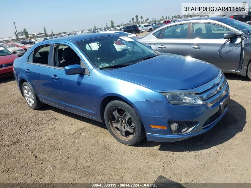 2010 Ford Fusion Se VIN: 3FAHP0HG7AR411595 Lot: 40093319